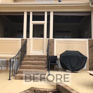 Before 3 Season Room Conversion with 9 New Windows in Raleigh