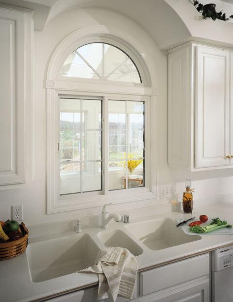 Arch Window Above Kitchen Sink in Cary, NC