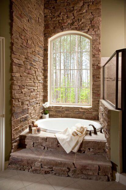 Specialty Glass Arch Window Above Bath Tub in Raleigh, NC