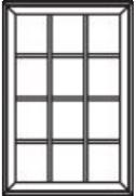 Colonial 2 Vertical, 3 Horizontal Casement Window