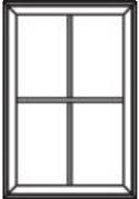 Cottage 1 Vertical, 1 Horizontal Casement Window