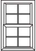 Cottage 1 Vertical, 1 Horizontal Double Hung Window