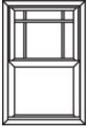 Single Prairie Top, Double Hung Window