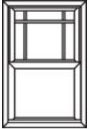 Single Prairie Top, Double Hung Window