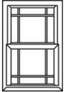 Single Prairie Double Hung Window