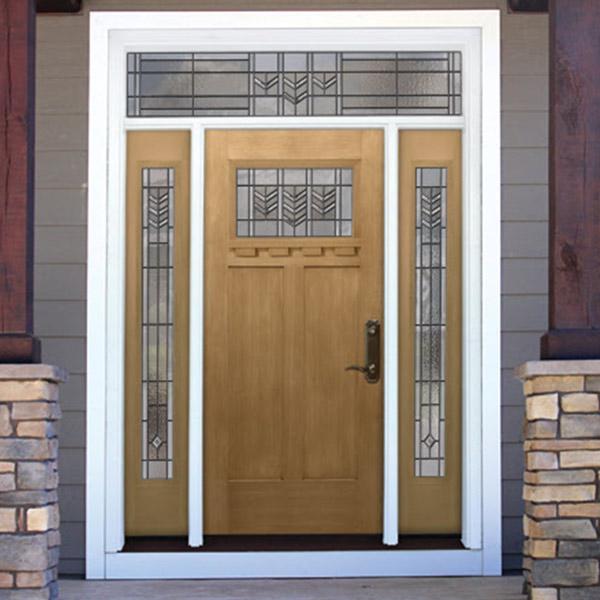 Front Door in Wake Forest with Decorative Glass