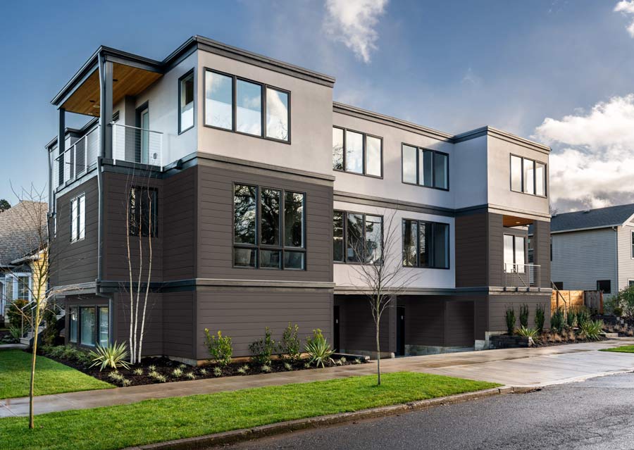 Composite siding replacement for Cary, NC, Modern two-story home