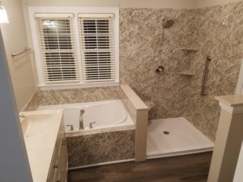 Bathtub after a bathroom conversion in Raleigh