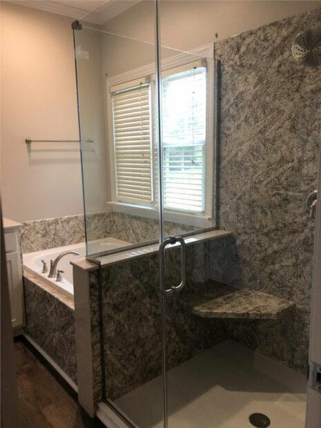 Separate tub and walk-in-shower in Cary, NC, home