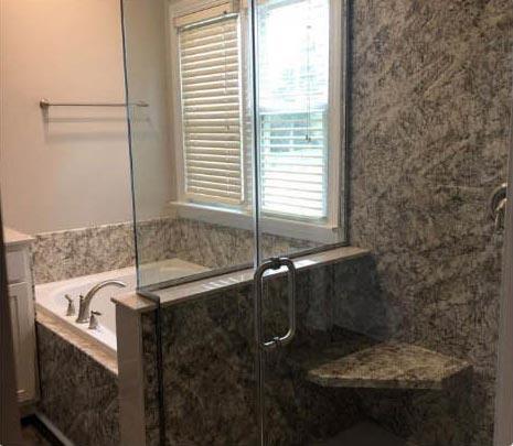 Walk-In Shower and Tub in New Bathroom in Durham, NC