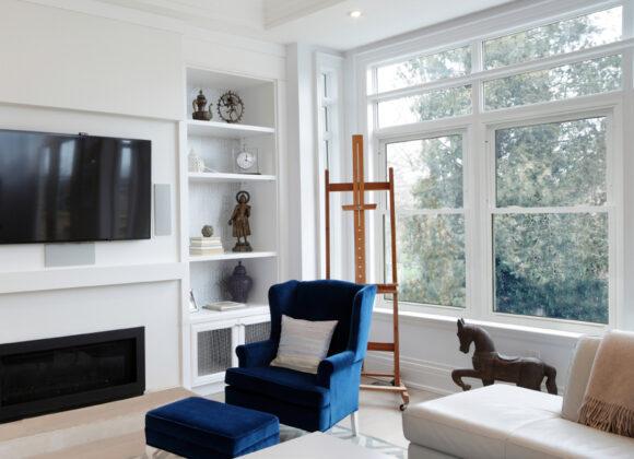 Double Hung Replacement Windows in Living Room in Creedmoor, NC