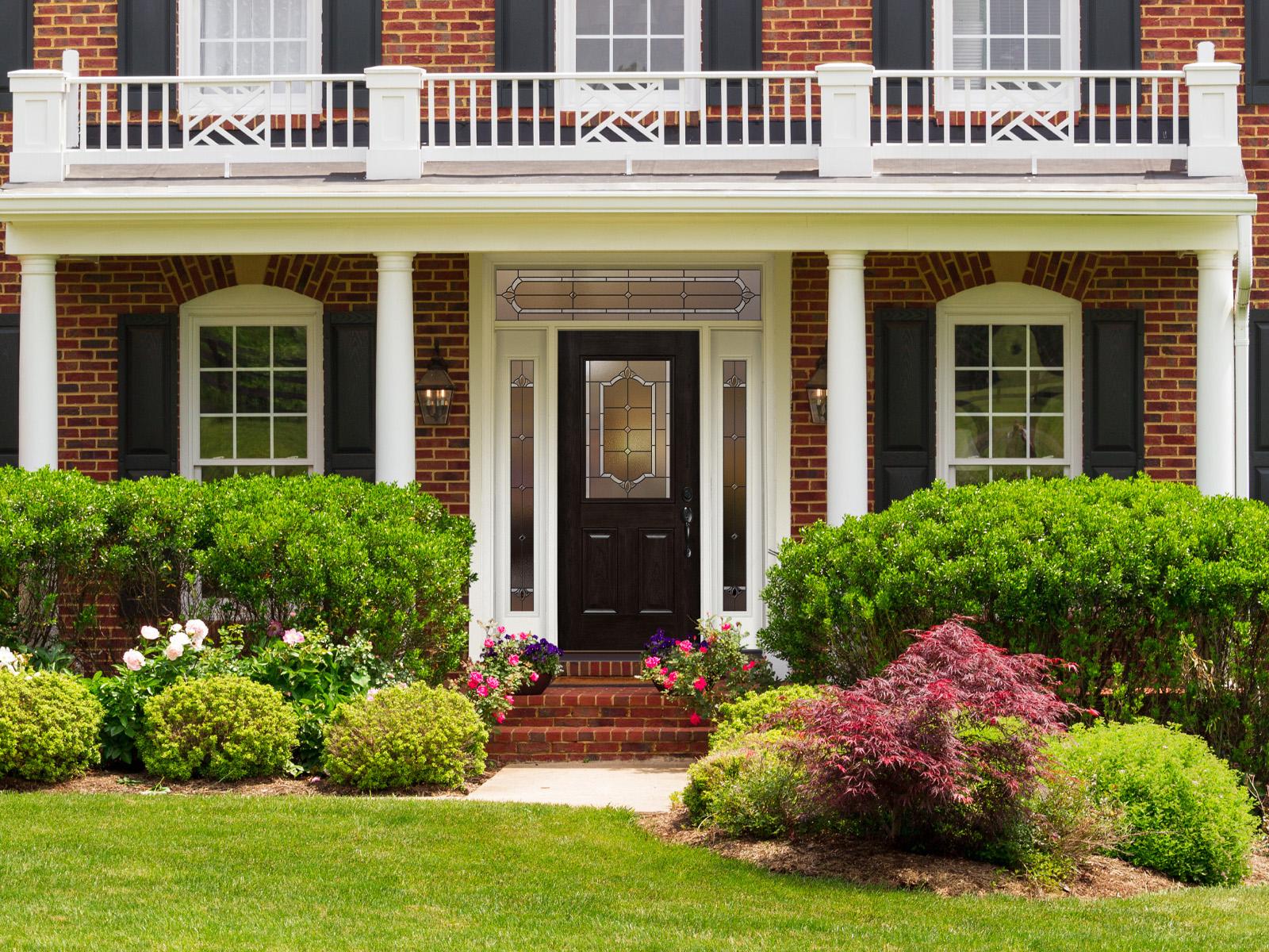 Black Entry Door on Brick Home in Chapel Hill, NC